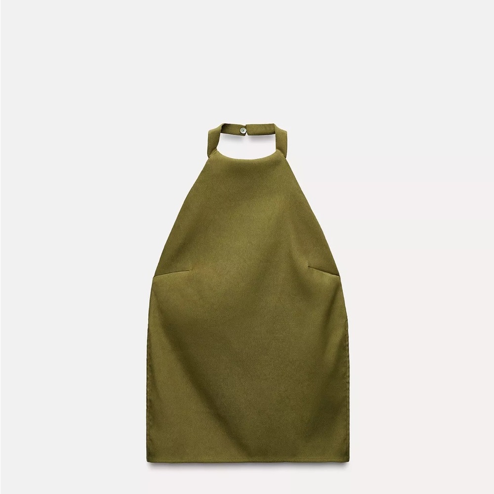Zara Olive Green Halter Top